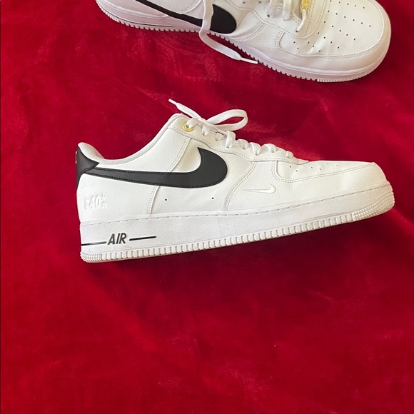 Nike Men's White and Black Air Force 1 Sneakers - Picture 2 of 11